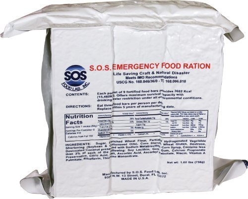 S.O.S. Rations Emergency 3600 Calorie Food Bar - 3 Day / 72 Hour