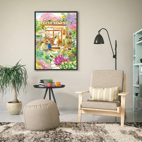 Puzzle de 1000 piezas para adultos - Escenario floral premium "Warm Flower Shop" para aliviar estrés, juego solo o en familia miniatura 5