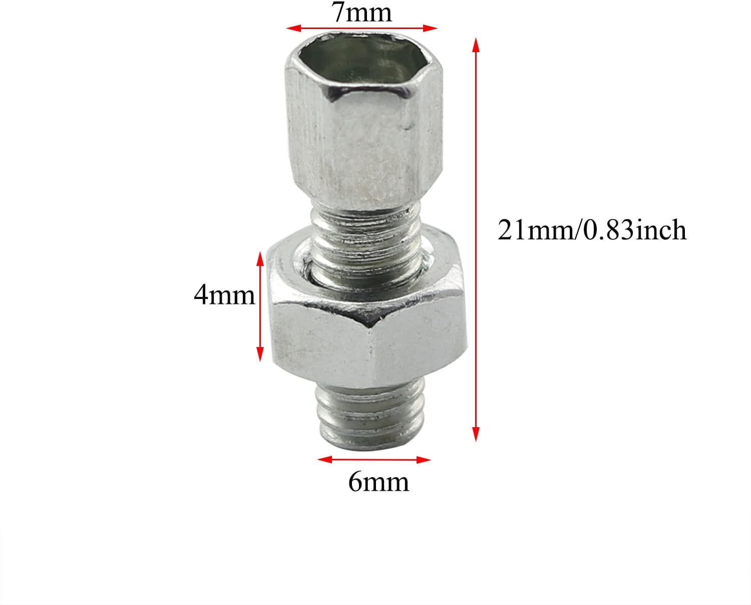 4pcs Brake Caliper Barrel Adjusters 6mm Bicycle Brake Parts Silver Barrel Adjuster Bolt with Locknut