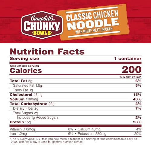 Image of Campbell's Chunky Soup, Classic Chicken Noodle Soup, 15.25 oz Microwavable Bowl (Pack of 2)