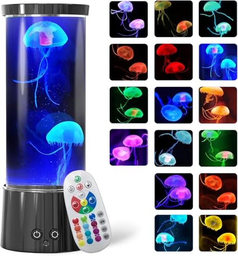 KIKILIVE lavalampe quallen lampe kinder jellyfish lamp led Aquarium mit 17 Farbe ändern dimmbare Nachtlicht für Home Decor Weihnachten Geburtstag Geschenke