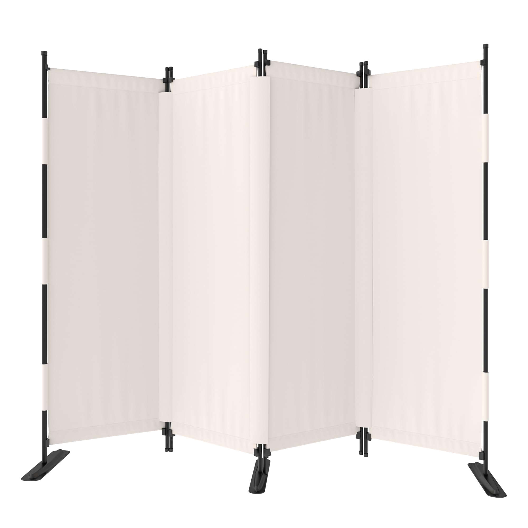 Room Divider, 4 Panel Upgraded Folding Privacy Screen, 88” Highly Secretive Separation with 3 Metal Feet, Partition Screen, Lightweight Freestanding Wall Divider Bedroom (White)