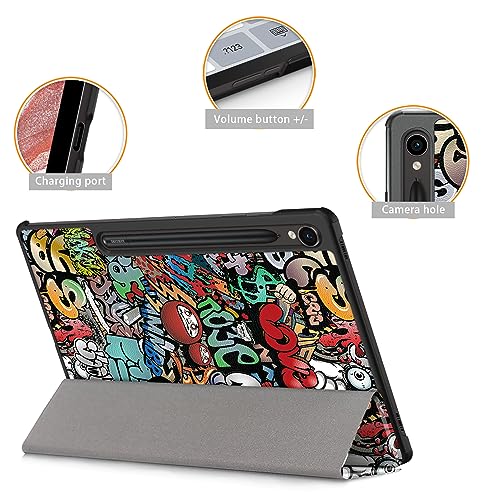 Coque Galaxy Tab S9 11" graffiti avec support et veille auto