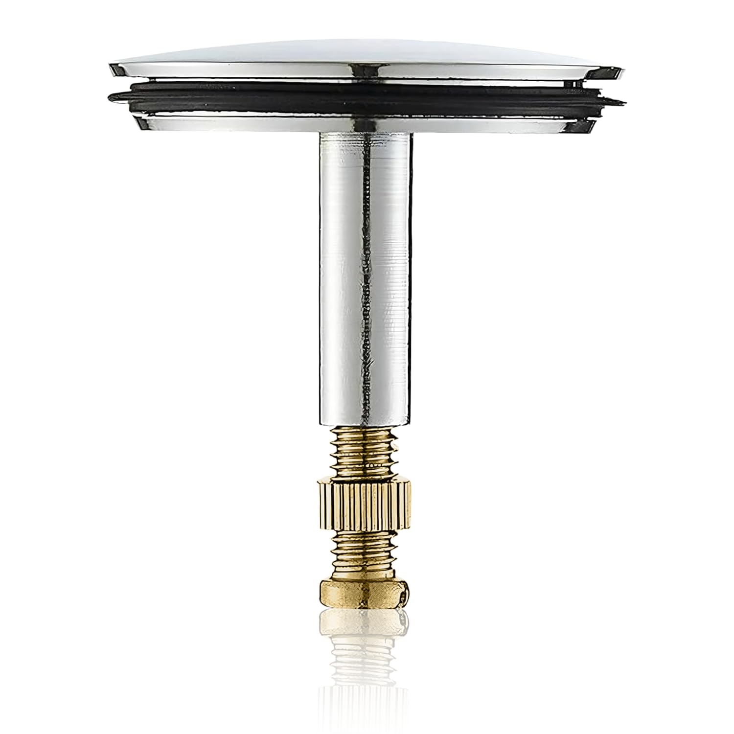 Adjustable Bath Plug, Bath Plug Replacement with Screw, 43mm Cover, 8mm Pole Brass Pop Up Bath Tub Chock Plug, Universal Drain Fitting for UK Standard Drains