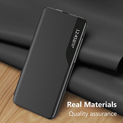Oihxse Smart View Cover compatibel met Samsung Galaxy Note 20, beschermhoes met klapdeksel van leer met [kijkvenster… - Image 5