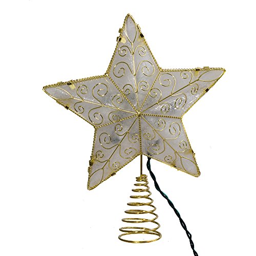 Estrella para árbol de Navidad Kurt Adler dorada con 10 luces de reflejo 4