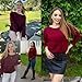 Zeagoo Oversized Sweaters for Women Trendy Hollow Out Crewneck Long Sleeve Pullover Tops Fall Outfits Fashion 2025 A-Wine Red