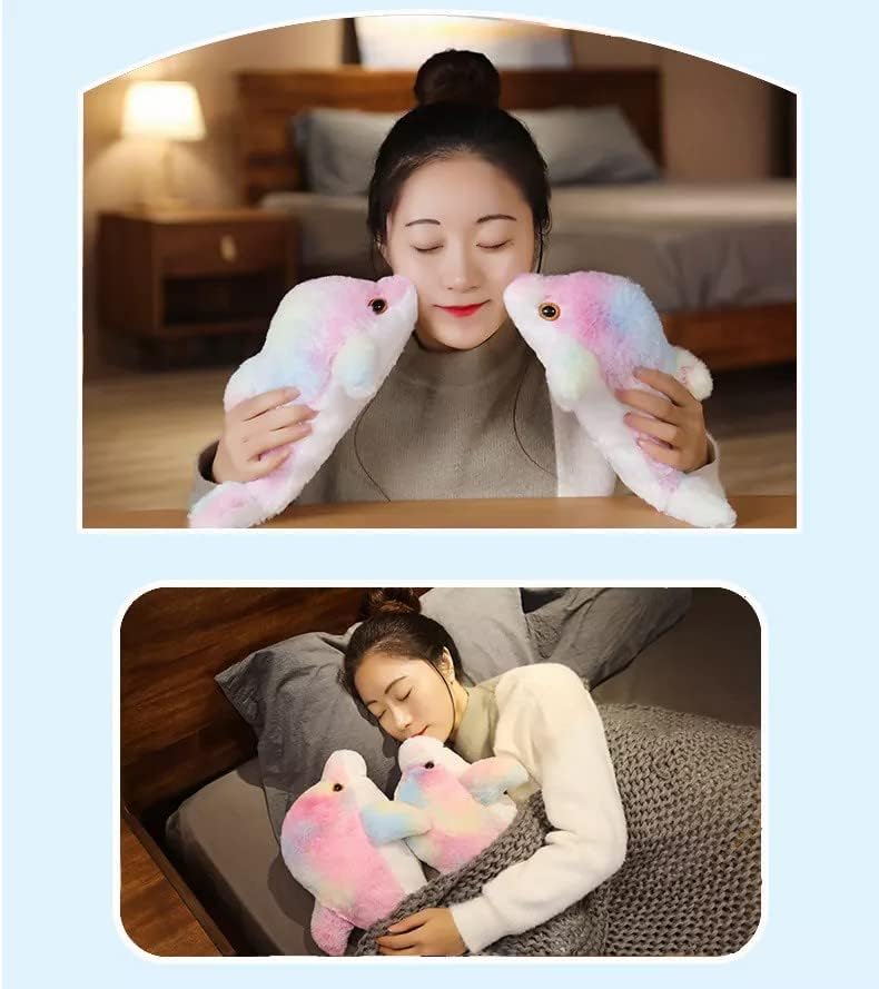 Image of RVA Soft Toys for Girl Dolphin Plush Pillow Rainbow Cute Lovely Cartoon Character Lovable Huggable Stuffed Plush Toy for Best Gift for Infants, Toddlers & Babies (Size 35 cm)
