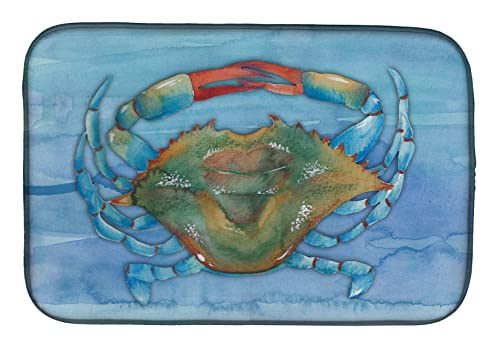 Caroline's Treasures BB8527DDM Blue Crab Dish Drying Mat Absorbent Dish Drying Mat Pad for Kitchen Counter Dish Drainer Mat for Countertop, 14 x 21