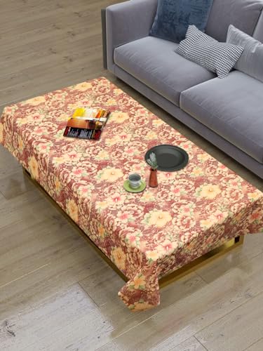 Image of Dakshya Industirs PVC Waterproof Table Cover 36x54 Inch Floral Printed Center Table Cover Washable Plastic Table Sheet Oilproof Dining Table Cover for Coffee Table Living Room Home (Bloom Nest)