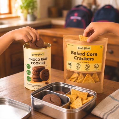 Image of Grainified Trial Box | Corn Crackers + Choco Ragi Cookies | No Maida | No Preservatives | 150g