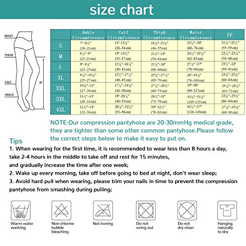 Medical Compression Pantyhose Stockings For Women Men - Plus Size Opaque Support 20-30Mmhg Firm Graduated Hose Tights, Treatment Swelling, Edema Varicose Veins, Closed Toe Black S #TOP1
