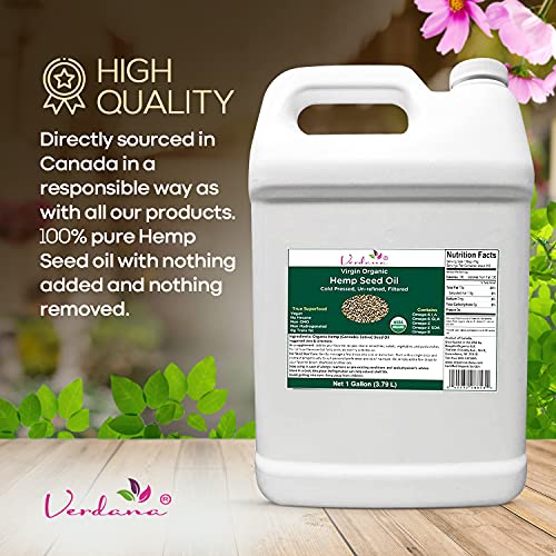 Organic Verdana Virgin Hemp Seed Oil â Unrefined Canadian Cold Pressed Oil â Non-GMO, Kosher Food Grade and Organic â 1 Gallon - Image 7