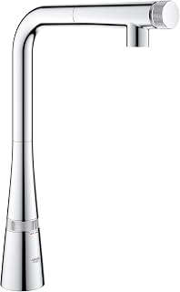 GROHE 31559002 Zedra SmartControl - Grifo de cocina extraíble de un solo rociador, 1.75 GPM, cromado Starlight