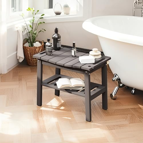 Reversible, Hinged ADA Wall Mounted Shower Seat, Phenolic, Matte, Mfr: 9569-000000-A