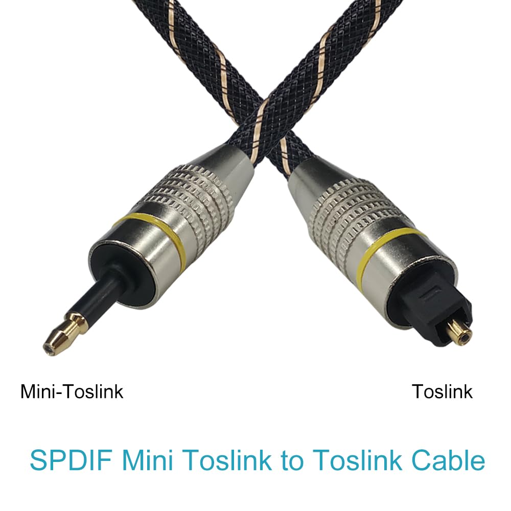 Cavo Digitale da Toslink a Mini Toslink Cavo in Fibra Ottica SPDIF da 3,5 mm Adattatore Cavo Audio da 3,5 a Ottico 5 m 10 m(Spdif Optical Cable,15m)