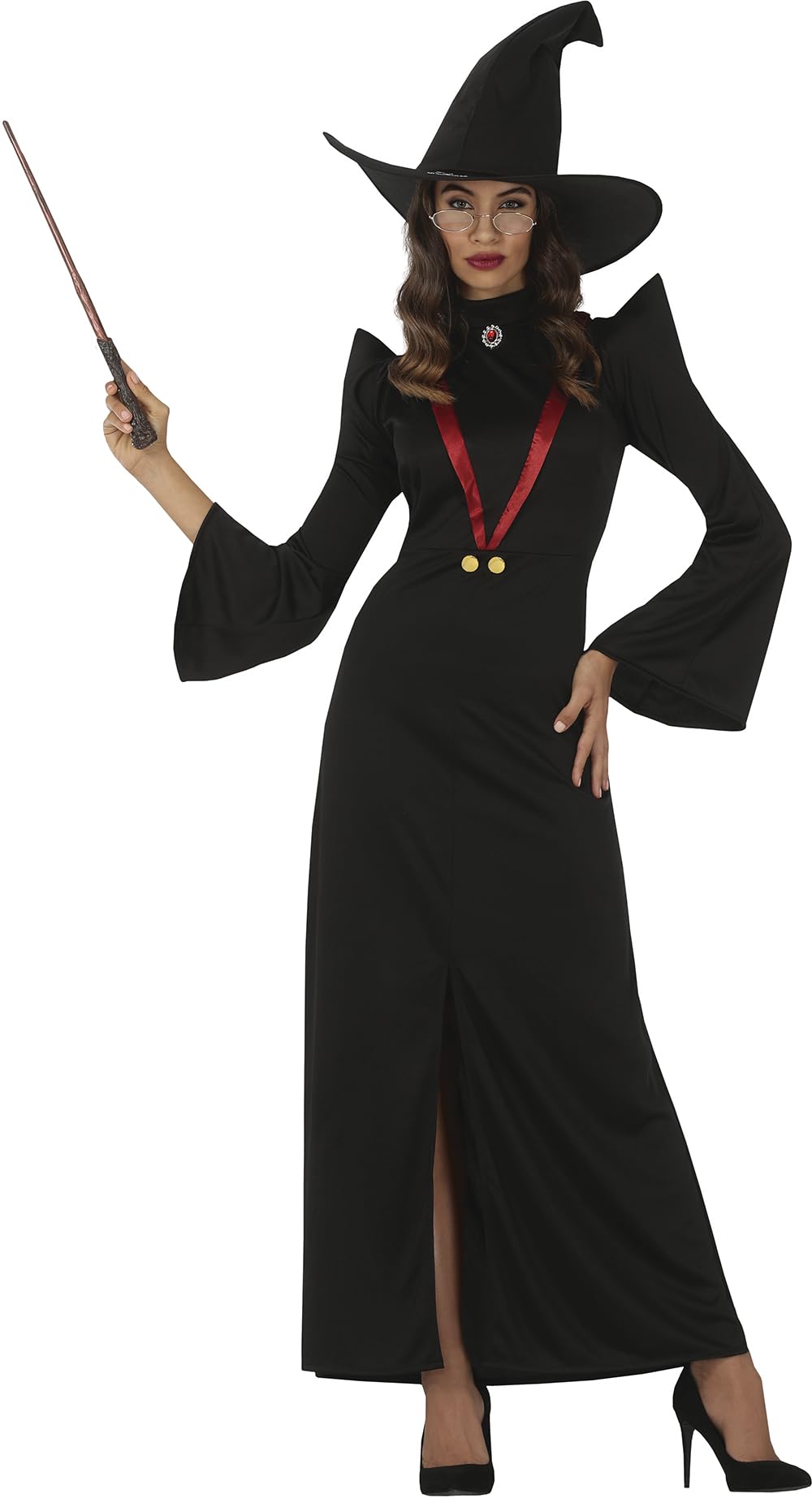 FIESTAS GUIRCA 79045 Adult Wizard Costume Size 14-16, Solid, Black/White, L