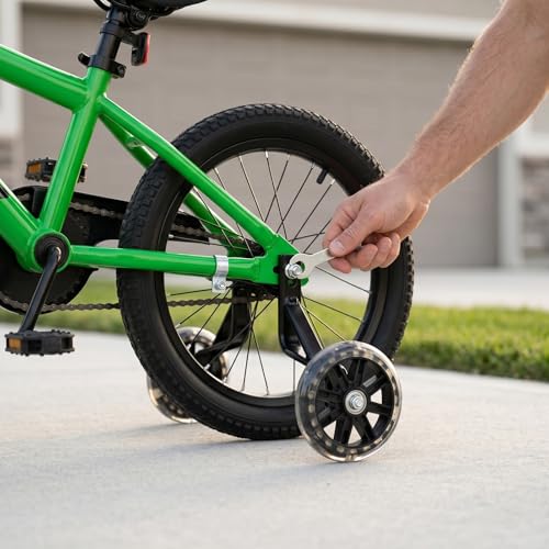 Ruedas de Entrenamiento para Bicicleta Asixxsix para Bicicletas Infantiles de 12, 14, 16, 18 y 20 Pulgadas, Reforzadas con Soporte Grueso y Ruedas PU Ampliadas, Ajustables en Altura, Estabilizador para Bicicleta miniatura 3