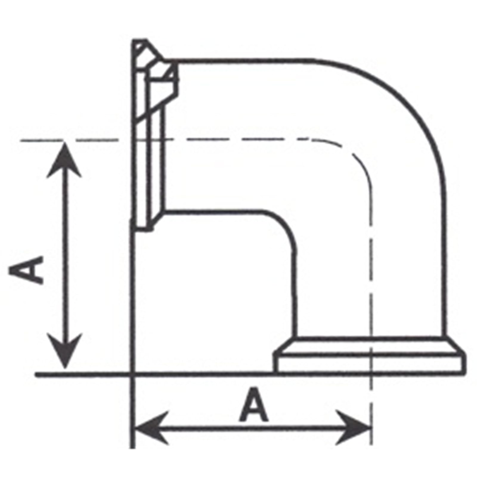 1 codo de vacío de acero inoxidable KF/NW-50, ajuste de 90 grados, brida ISO-KF para aplicaciones de alto vacío (KF40)