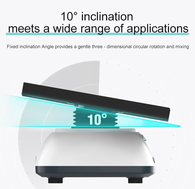 3D Oscillator Shaker 3D Motion Type Shaker Digital 3D Shaker and Oscillator with Speed Range 10 to 80rpm Tilt Angle 10°Max Load 0.8kg for Liquid Shaking and Scillating Mixing