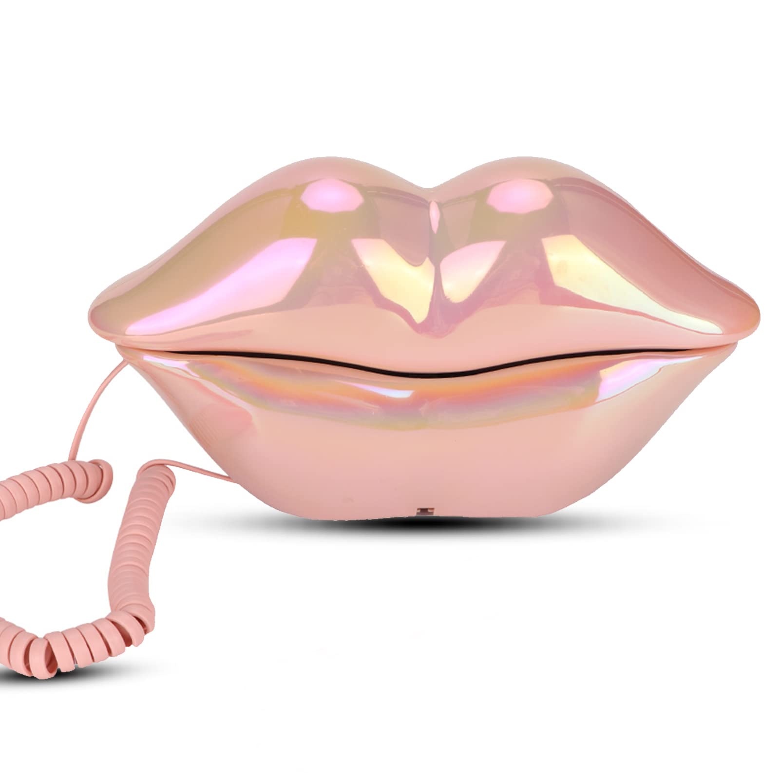 Annadue Pink Mouth Telephone, Home Wired Novelty Sexy Lip Phone, Desktop Landline Telephone, for Lovers or Friends or Furnishings, WX-3016. (pink)