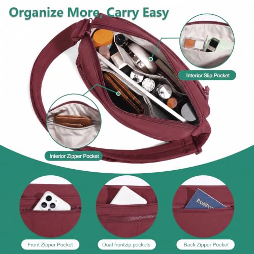 Image of Nylon Crossbody Bag for Women, Lightweight Shoulder Travel Purse