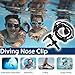 equlup Diving Nose Clip, Adjustable Swimming Nose Plugs with Cord Non Slip Freediving Anti Choking Water Clip Underwater Training Equipment for Kids Adults (Black)