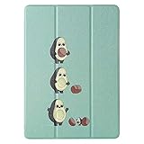 Miagon Tablet Hülle für Amazon Kindle Fire 7 Zoll 2019/2017/2015,PU Leder + Durchscheinend Weich TPU Back Bumper Trifold Ständer Schutzhülle mit Auto Aufwachen/Schlaf,Avocado