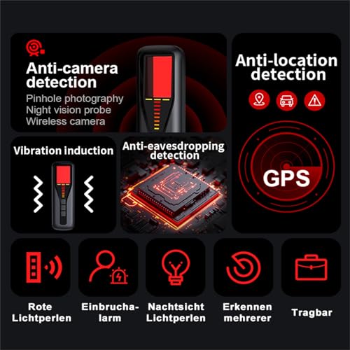 Image of Hidden Camera Detector for Travel 2026 Upgraded Spy Camera Finder, Wireless Signal Scanner for Office / Car / Bathroom / Hotel. Features 5 Sensitivity Levels, 4 Detection Modes and 25 Hour Battery Life