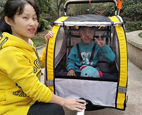 Kids Bike Trailer - Jogger Travel Buggy Kinderen - Kan Accommoderen 2 Kinderen - Trailer Kinderwagen - Aluminium Frame - Afbeelding 7