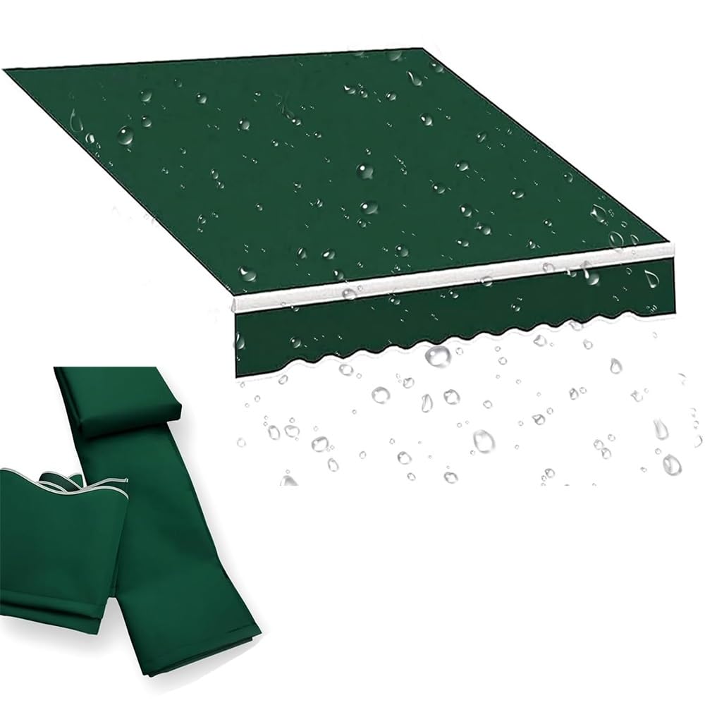 Toile De Rechange Store Banne Manuel Rétractable Tissu De Remplacement pour Auvent 2m 3m 4m 5m Toile D'Auvent pour Terrasse Extérieur Balcon ImperméAble(Green,300x150cm/10x5ft)