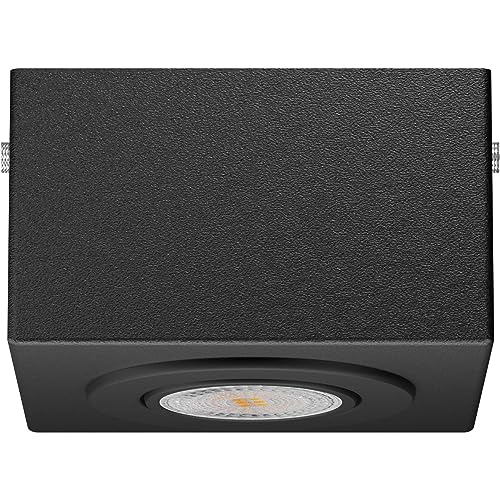 Spot De Sobrepor De Teto Direcionável Quadrado MF270 (Preto)