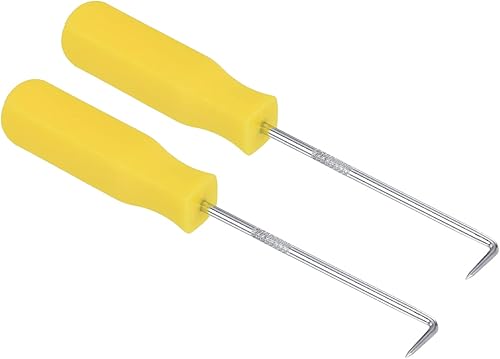 PATIKIL Junta tórica de 90 grados 5.591 in, 2 juntas de sello de aceite, herramienta de extracción de destornilladores de precisión, color amarillo