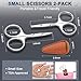 ESVIENS 2Pack Small Eyebrow Scissors, Stainless Steel Nose Hair Trimming Scissors with Rounded Tips, Precision Grooming for Beard/Mustache/Facial Hair, Travel Friendly & Safe for Men Women