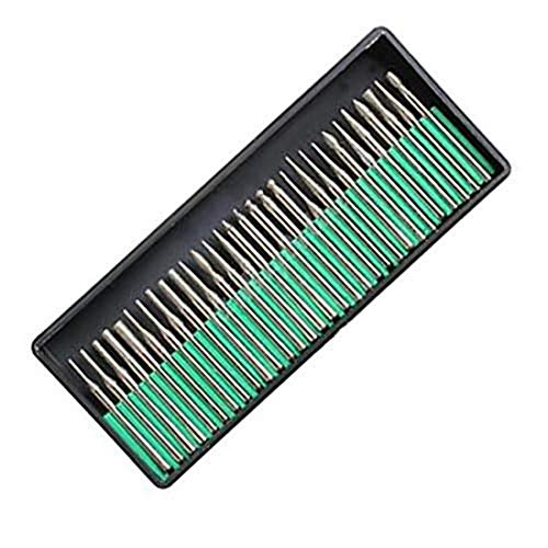 Image of DIY Crafts 30 Pieces Rotary Tool Bits - Diamond Tipped Deburring and Engraving Set - For a Range of Surfaces in a Variety of Sizes (Shape No # 5, Diamond Burr)