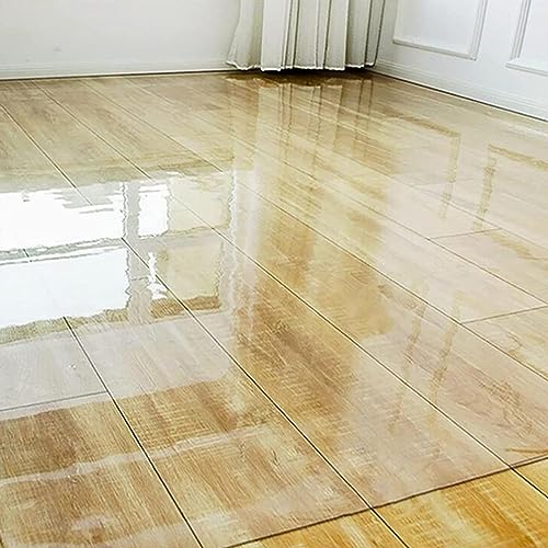 Protector de suelo de PVC transparente para escritorio de oficina, tapete antideslizante grande para alfombras y suelos duros, 120 x 160 cm