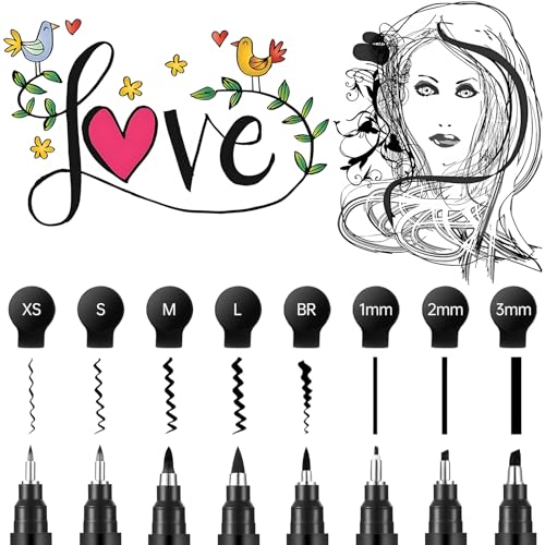 Image of GETHPEN Calligraphy Brush Pen Set, Black Archival Ink for Hand Lettering