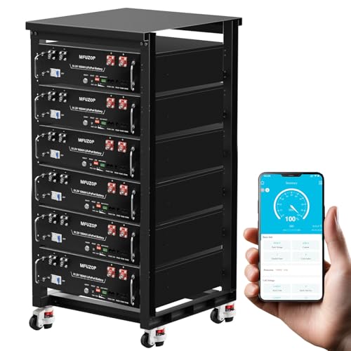 MFUZOP 48V 600Ah LiFePO4 Rack Battery, 5.12kWh 3U Server Rack Battery, Built-in 100A BMS & Bluetooth...