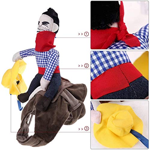 Cowboy Rider Dog Costume For Dogs Outfit Knight Style With Doll And Hat Pet Costume (L) #TOP2