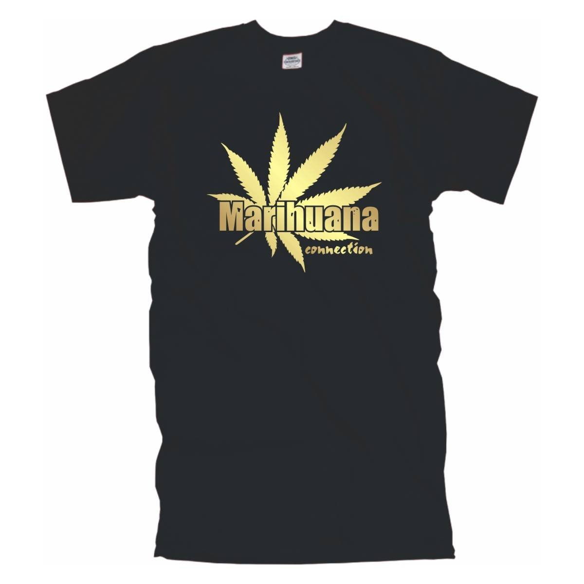 Marihuana Connection Hanfblatt edel bedrucktes Herren T-Shirt mit coolem Motiv Funshirt witziges Geschenk Baumwolle auch Übergrößen (BL051) 12XL