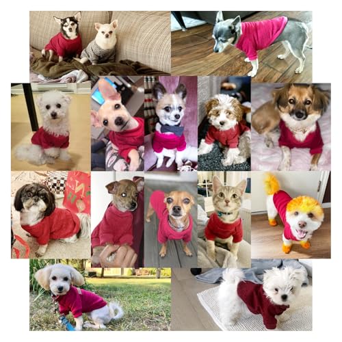 Image of Dog Sweaters for Small Dogs, Soft Fleece Puppy Clothes, Warm Winter Coat