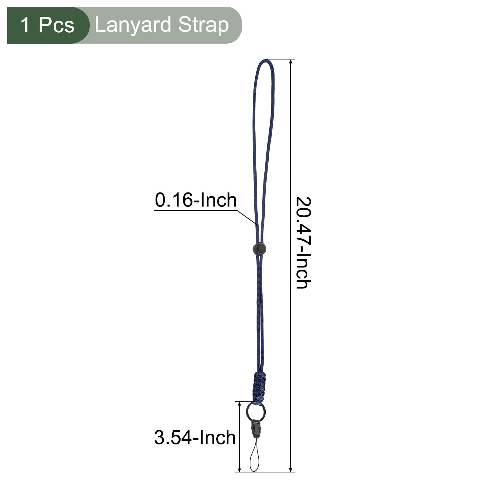 YOKIVE 1 Pcs Paracord Lanyards, Necklace Keychain Cord Metal Clasp Hooks Ring Straps, Blue, 20.5 Inch - Image 2