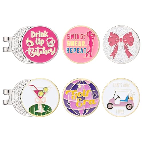 Liliaafar 8 Pcs Magnetic Golf Ball Markers with Hat Clip for Women