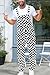 Magrank Mens Checkered Overalls Adult Adjustable Strap Fashion Onesie Funny Black White Graphic Denim Bib Coveralls S