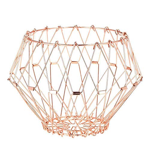 FRUTEIRA DE MESA ARAMADO DOBRÁVEL 6 EM 1 METALIZADO ROSE
