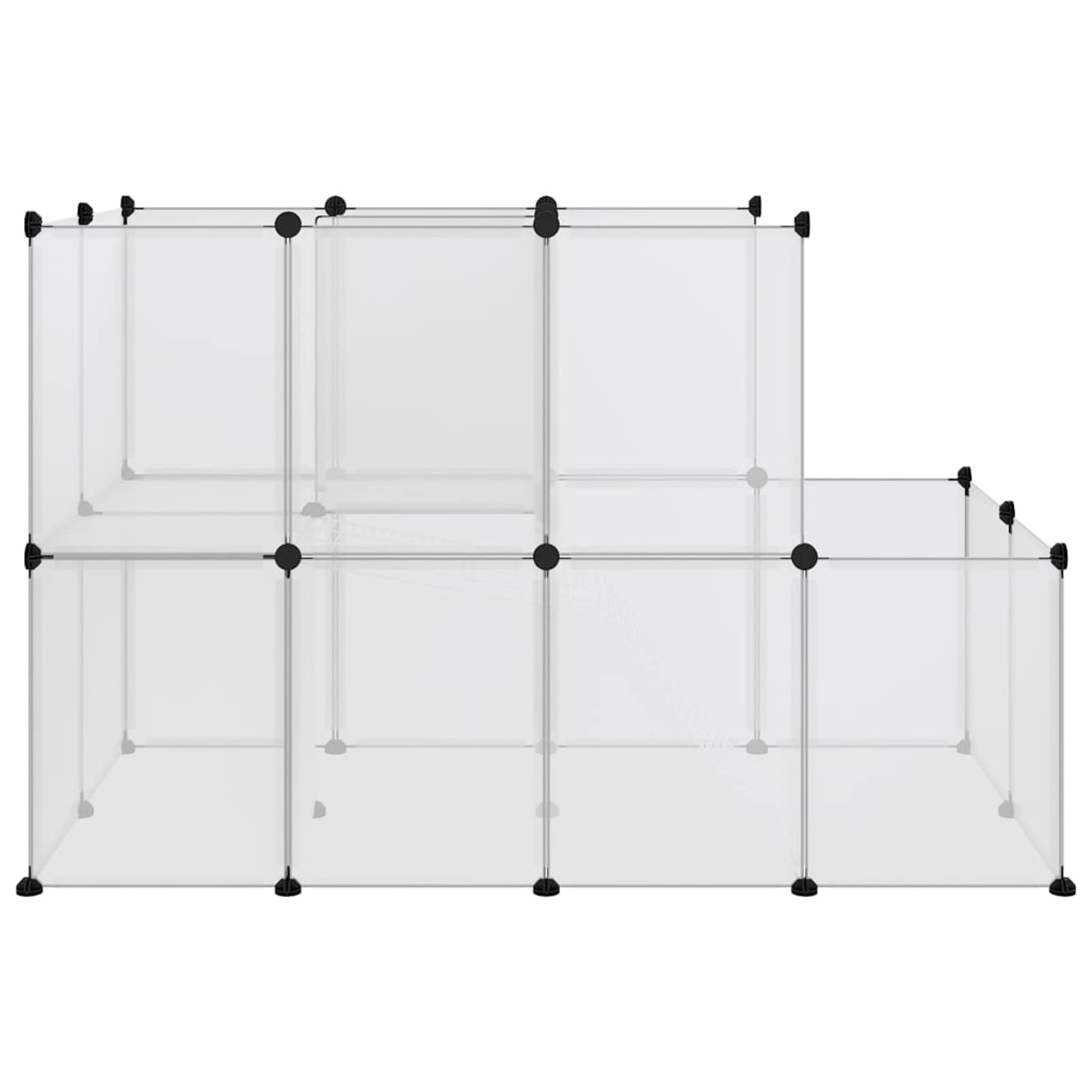 Jaula de Animales pequeños, Jaulas para Conejos, Jaula Cobaya, Jaula Hamster, Jaula para Gatos, Jaula Chinchilla, Recinto para Conejos, PP y Acero Transparente 142x74x93 cm