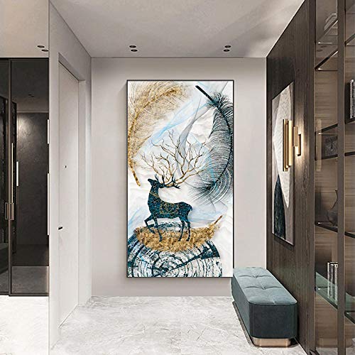 Toile cerf abstrait moderne 80x160 cm pour la décoration du salon