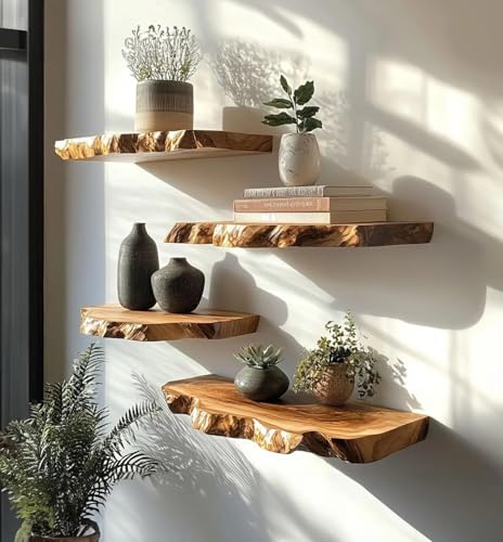Modern Sale Live Edge Shelf Floating Shelf Teak Wood Live Edge Shelves Hanging Shelf Floating Shelf Book Shelf Wall Décor (15