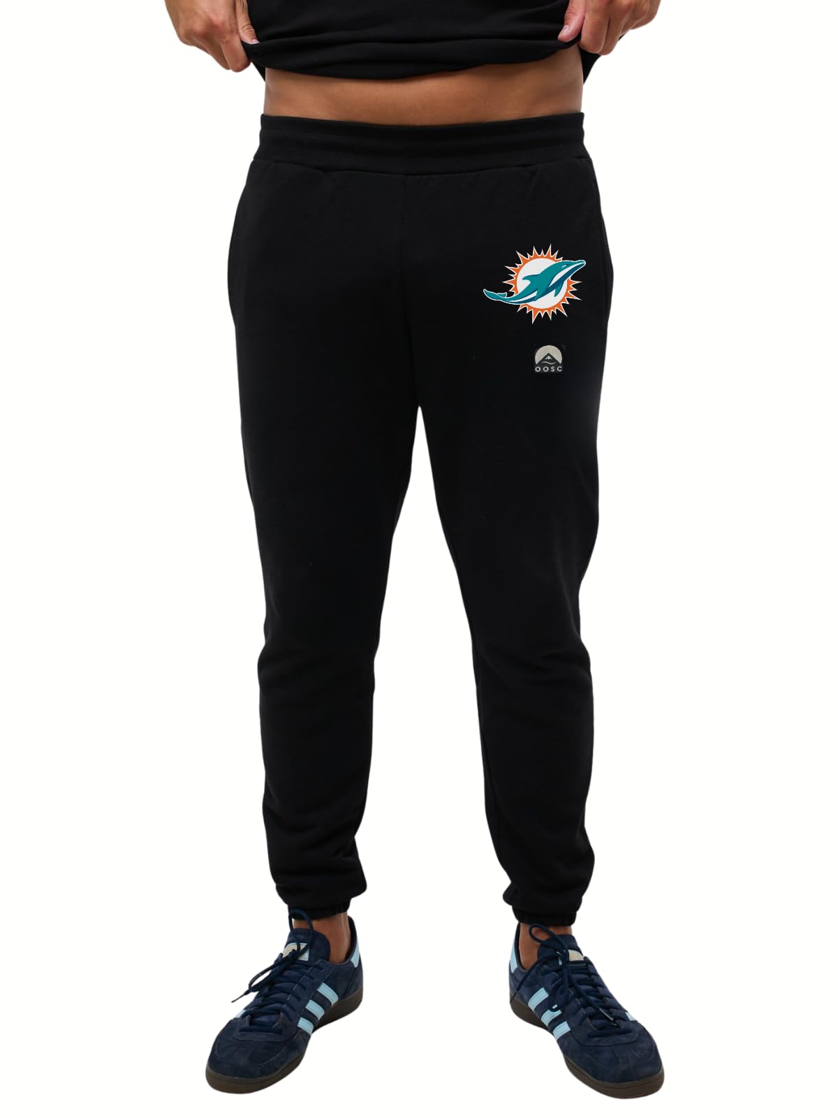 OOSC Mens Miami Dolphins Sweatpants, Black, XXL EU