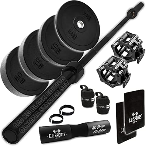 C.P. SPORTS 120kg BLACK EDITION Olympia Starter Set 50mm Cover